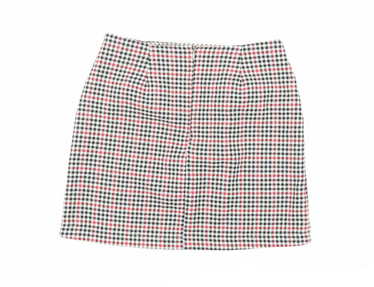 Nasty Gal Womens Beige Check  Mini Skirt Size 8
