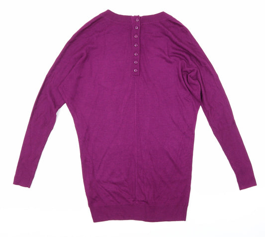 Linea Womens Purple Knit Jumper Dress Size S
