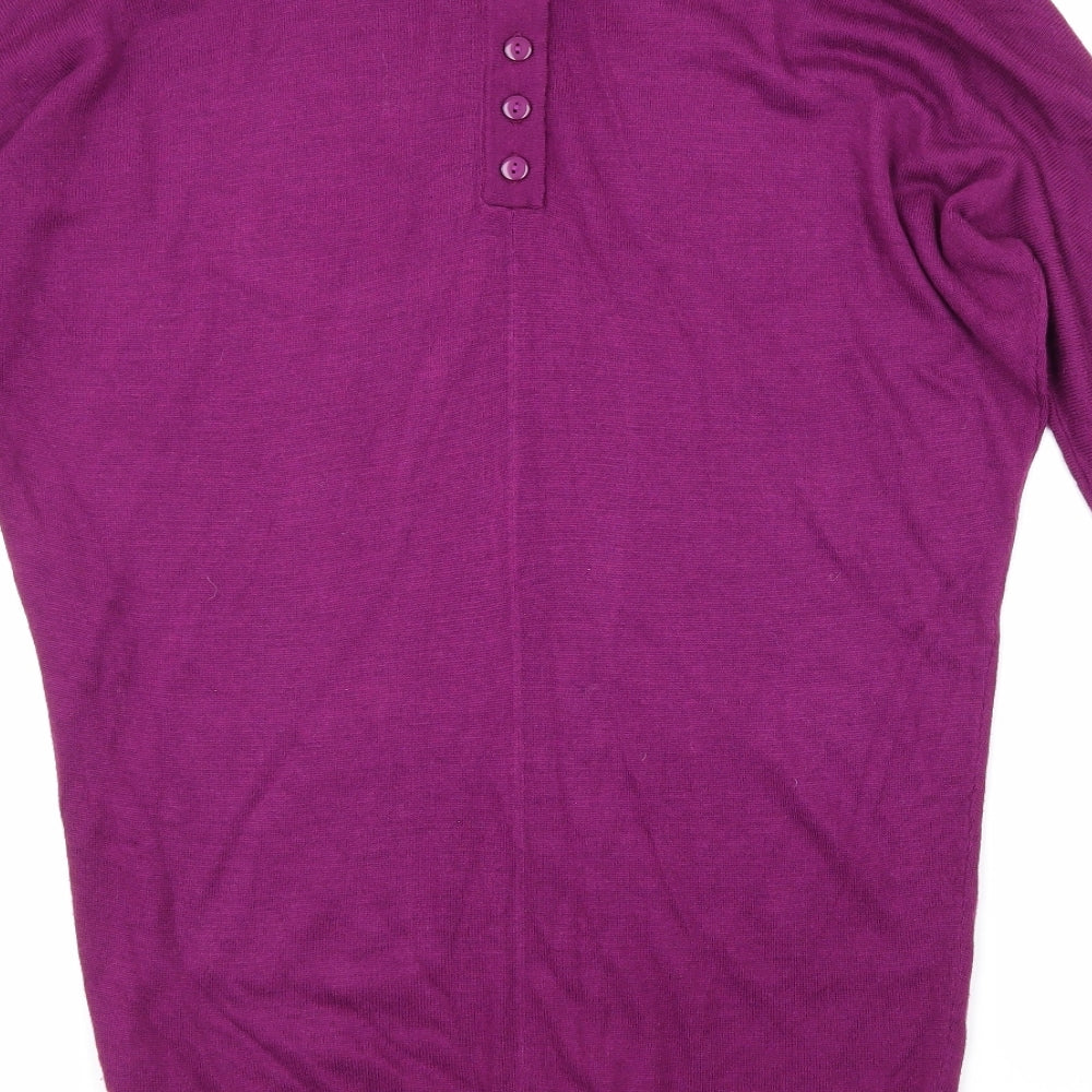 Linea Womens Purple Knit Jumper Dress Size S