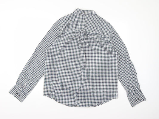 Mens UK Size L john kewis Blue Button-Up Long Sleeve Casual Shirt