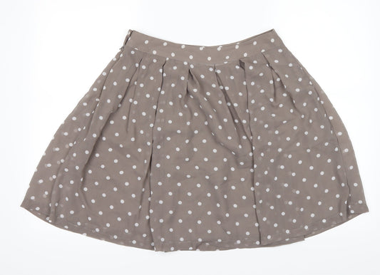 H&M Womens Brown Polka Dot  A-Line Skirt Size 8