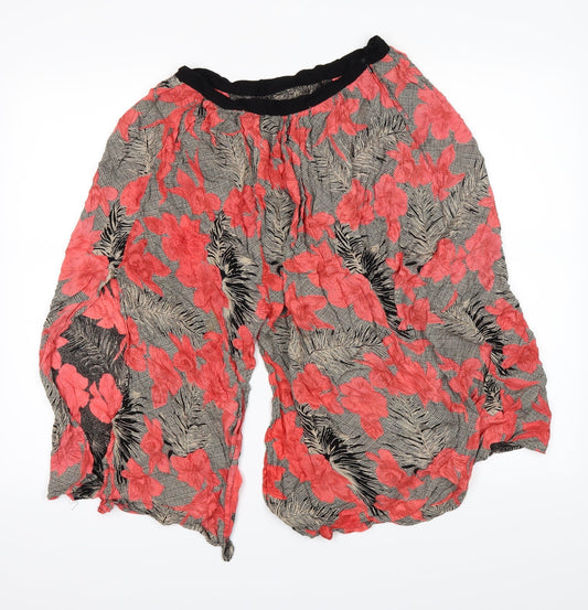 Topshop Womens Pink Floral Paperbag Shorts Size 10