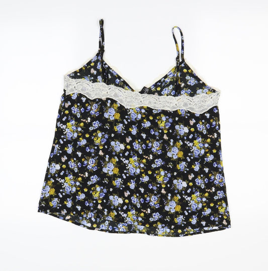 FOREVER 21 Womens Black Floral Camisole Tank Size M