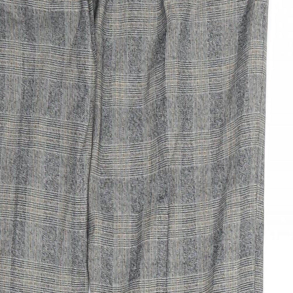 Marks and Spencer Mens Grey Check Trousers Size 30 L33 in