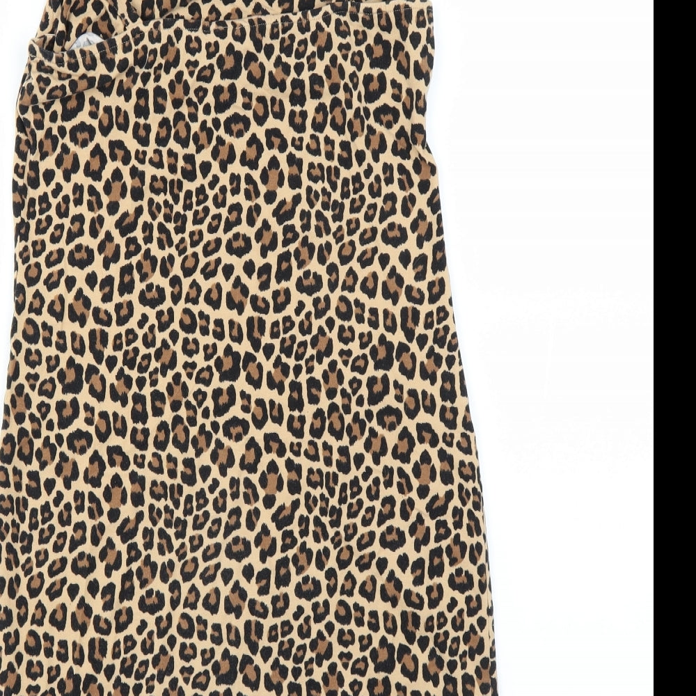 Divided by H&M Womens Brown Animal Print Mini Size M