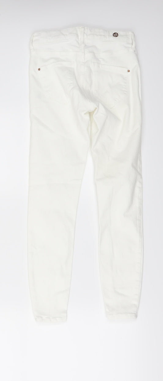 Womens UK Size 6 River Island Regular Fit Skinny White Jeans