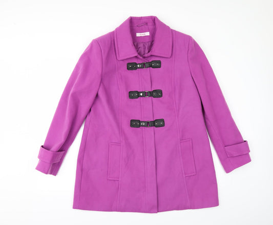 Womens UK Size 14 Simply Be Pink Overcoat