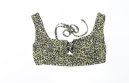 I SAW IT FIRST Womens Yellow Animal Print Camisole Blouse Size 10