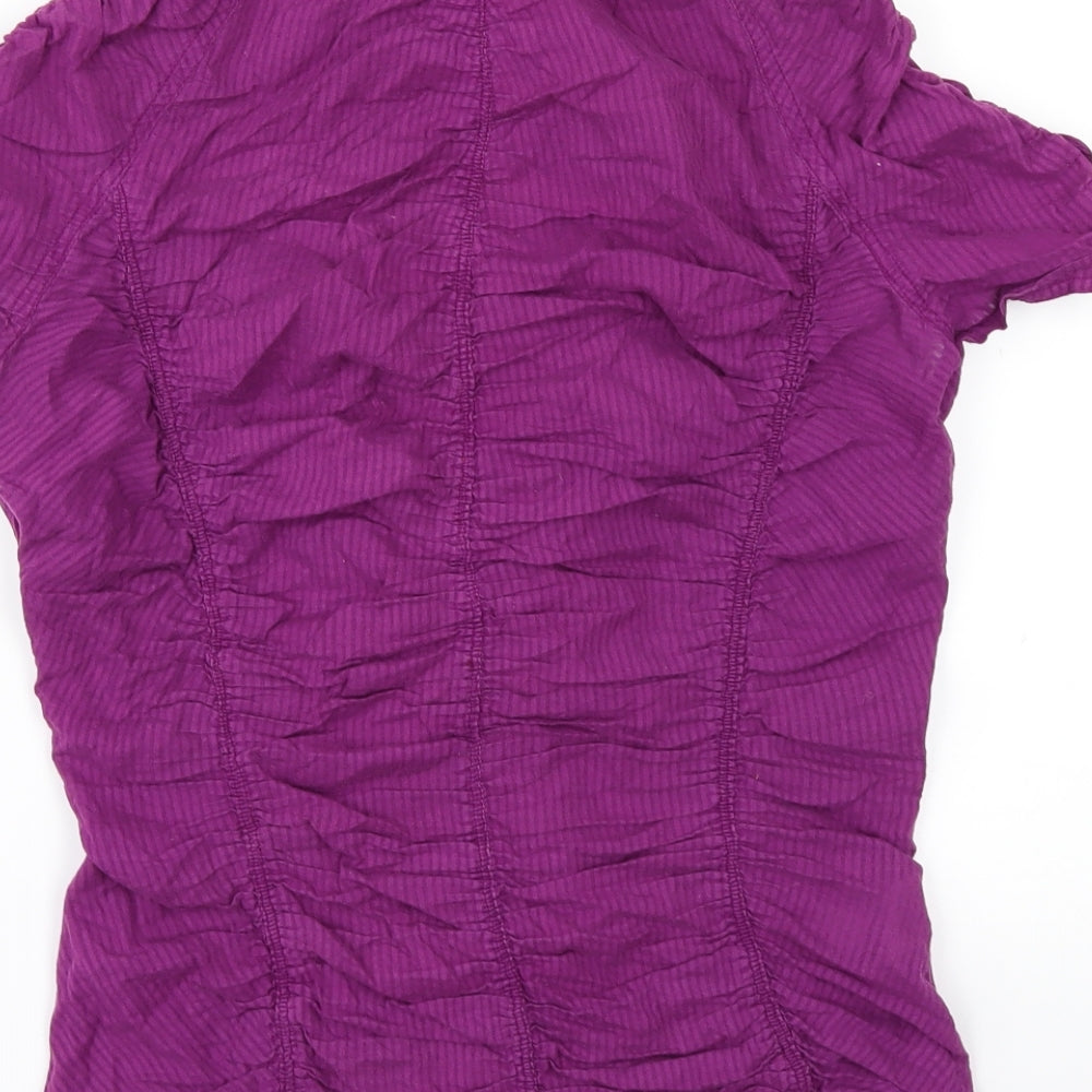 Womens UK Size XL MNG Purple Tunic Button-Up