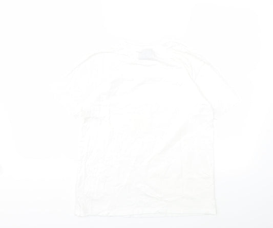 Netflix Womens White Basic T-Shirt Size 10