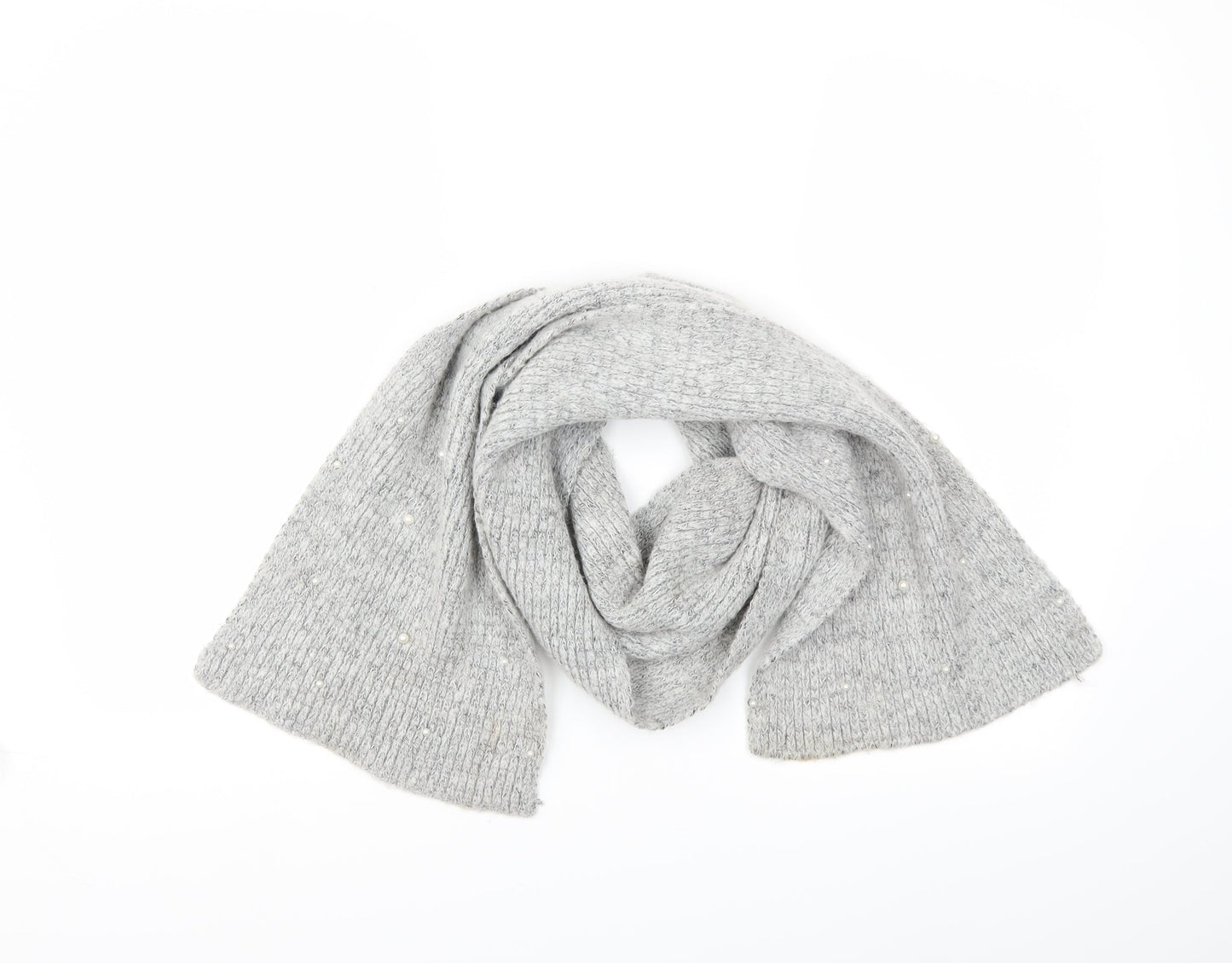 Preworn Womens Grey Scarf - pearl