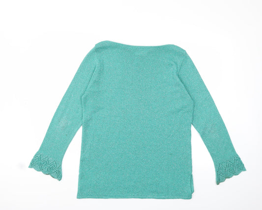 Kaleidoscope Womens Green Knit Pullover Jumper Size 14