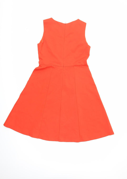 M&Co Womens Orange Fit & Flare Size 12