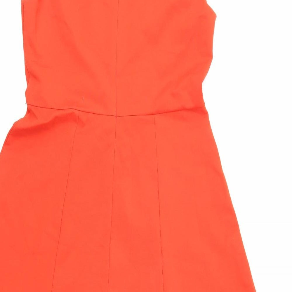 M&Co Womens Orange Fit & Flare Size 12
