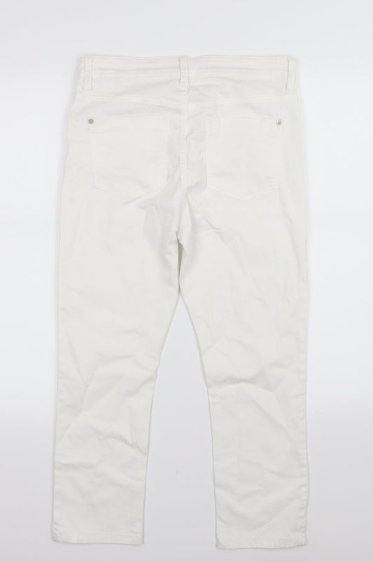Womens UK Size 10 Marks and Spencer Regular Fit Skinny White Jeans