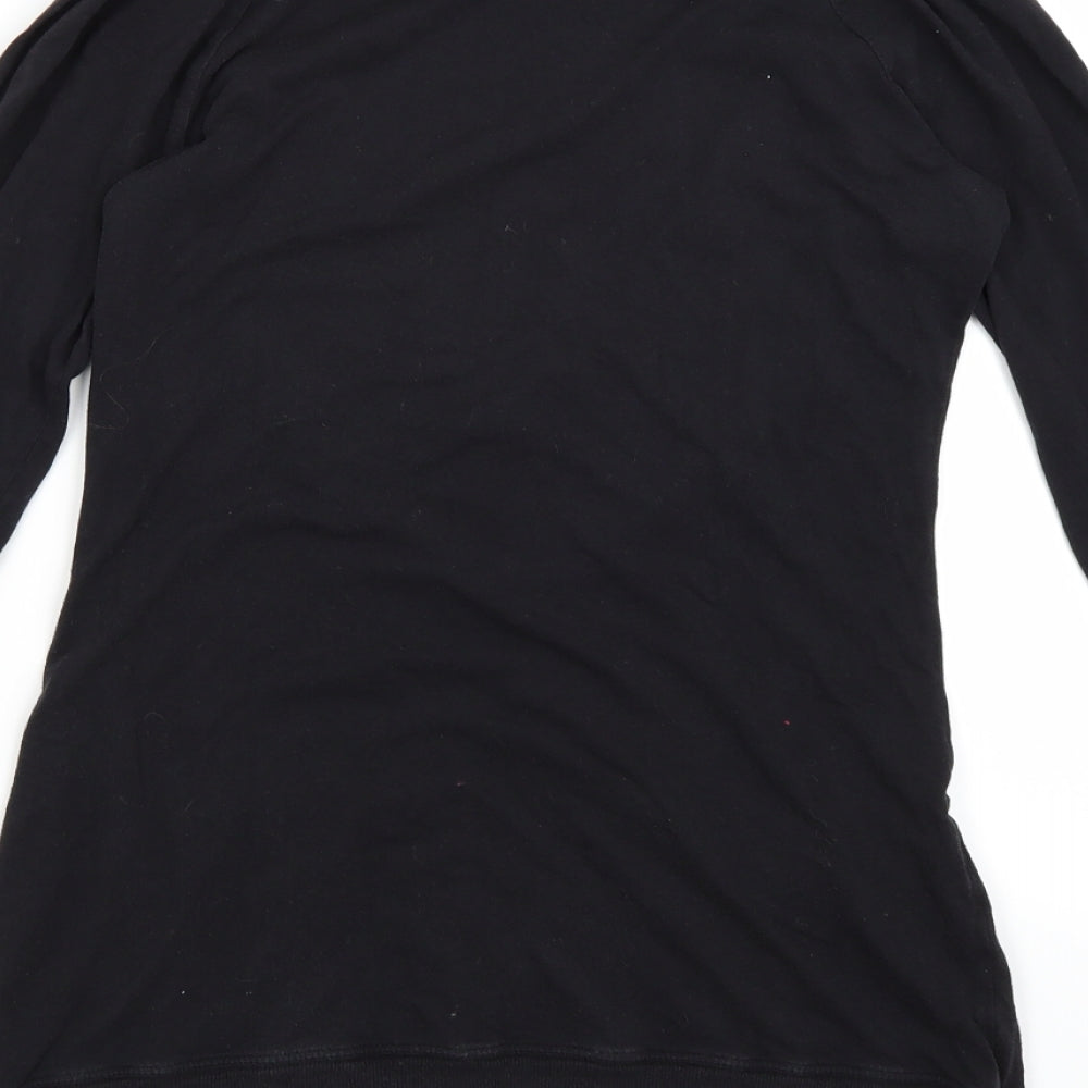 Womens UK Size M Preworn Black Basic T-Shirt