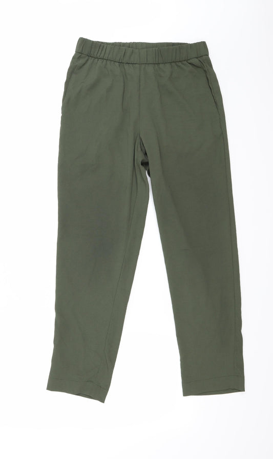 Womens UK Size 8 H&M Regular Fit Carpenter Green Trousers