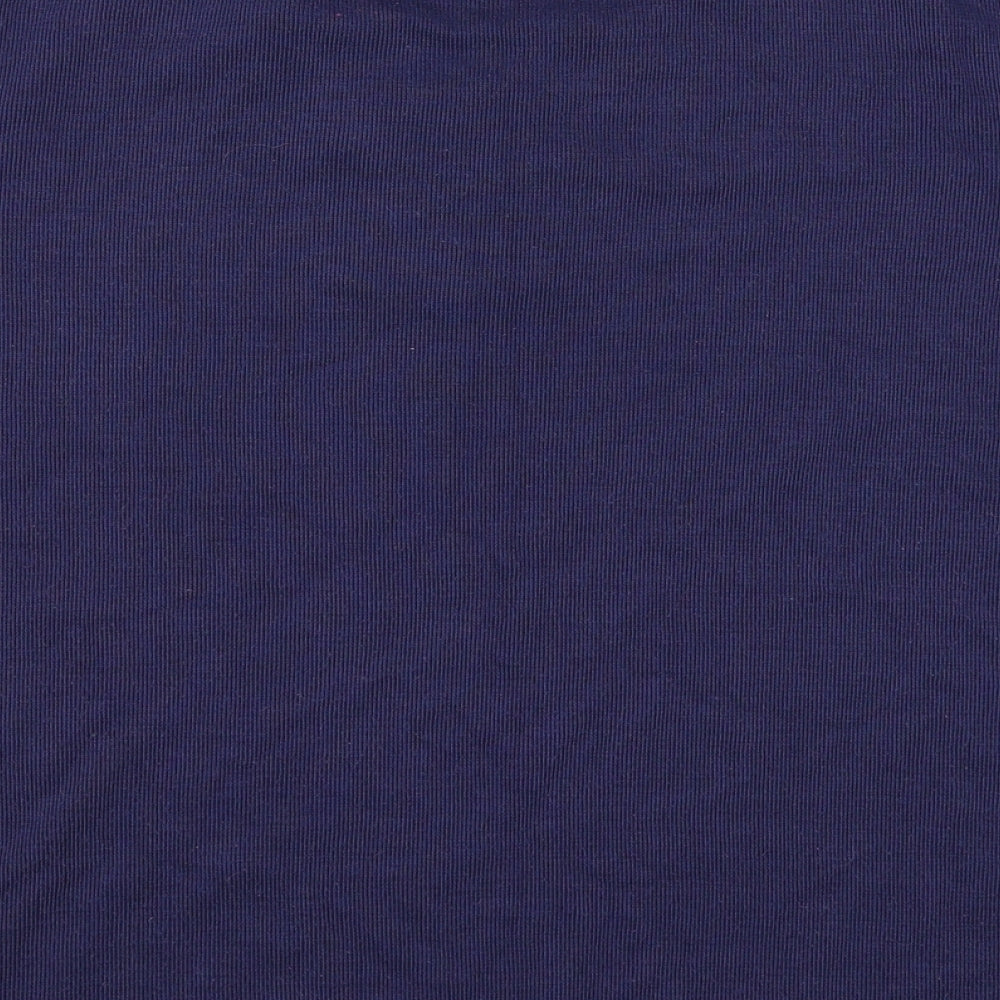 Brand and care label for Bonmarché women’s blue floral jumper, size M
