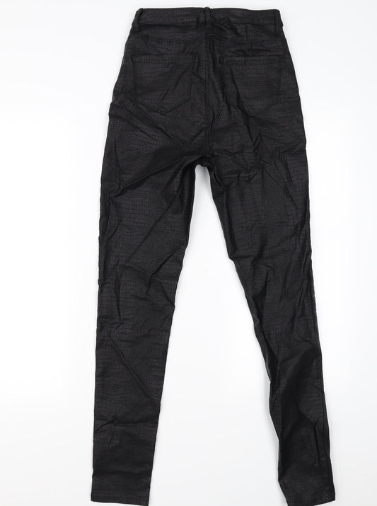 SheIn Womens Black Animal Print Trousers Size XS L28 in