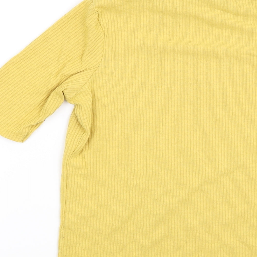 Womens UK Size 8 New Look Yellow Basic Blouse