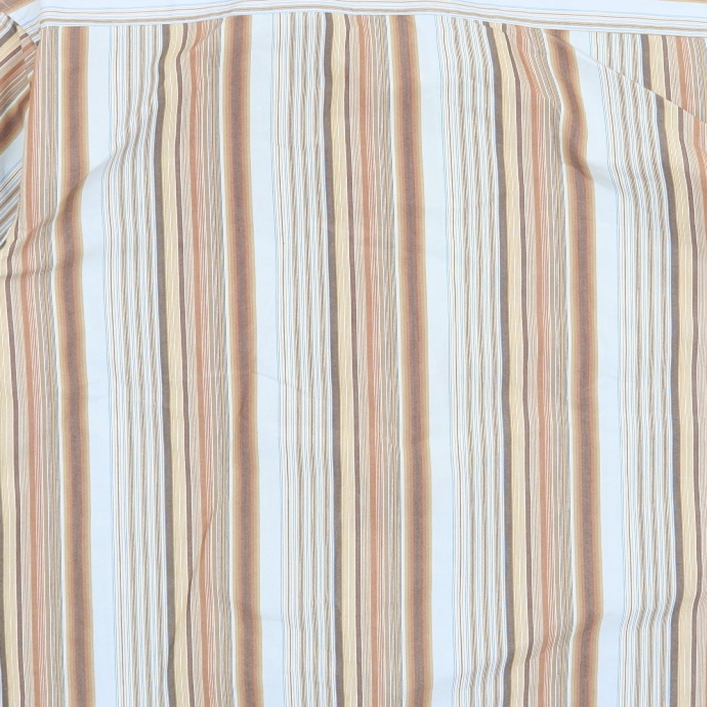 Mens UK Size S Easy Brown Button-Up Long Sleeve Casual Shirt