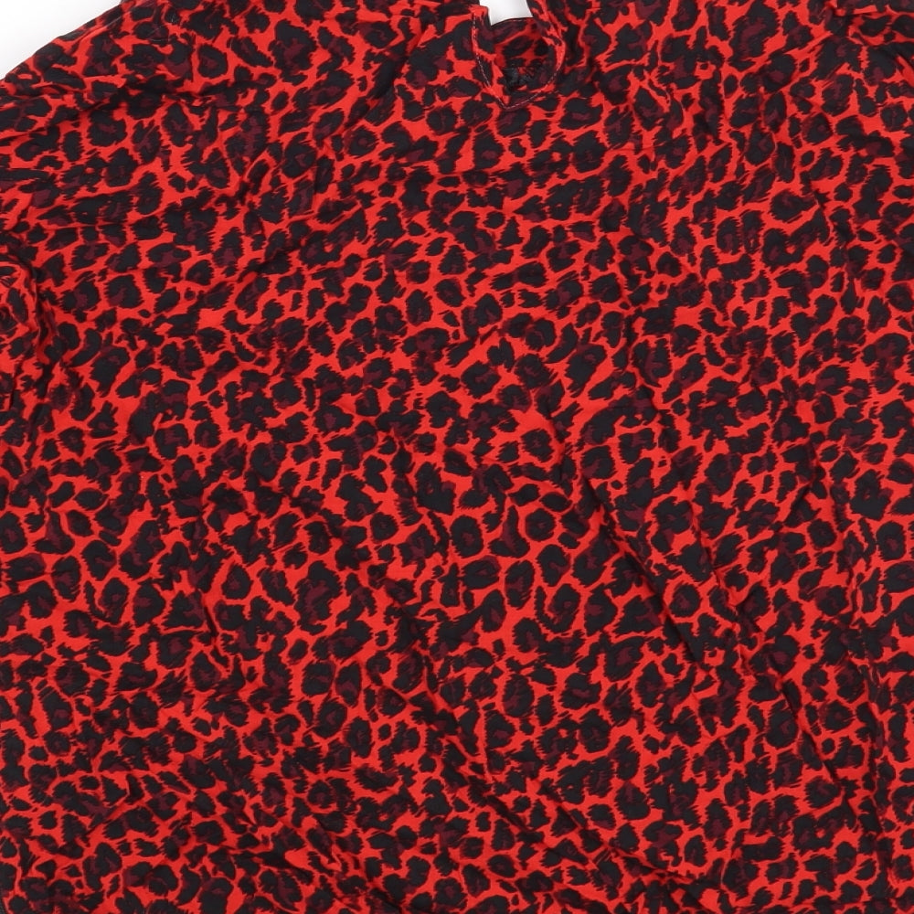Womens UK Size 10 Preworn Red Basic Blouse