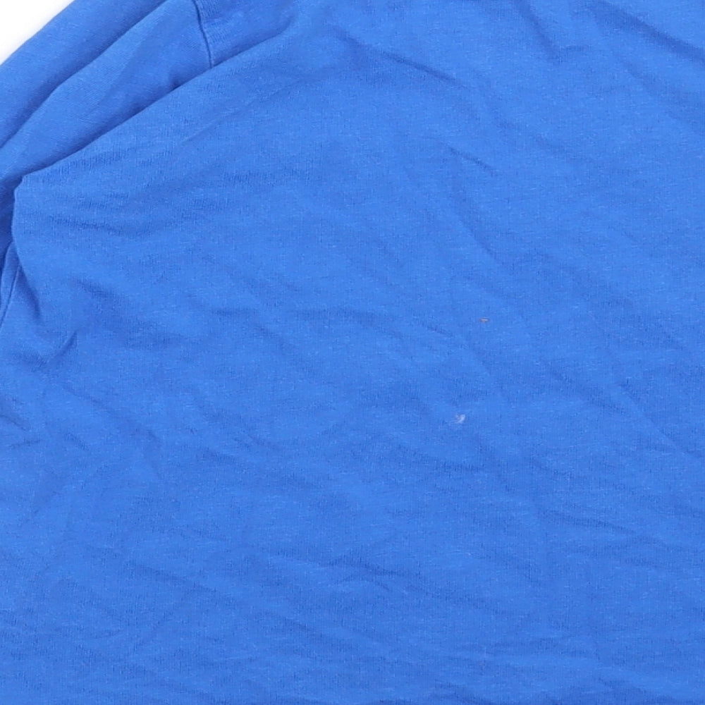 Brand and care label for Rebel boys’ blue basic t-shirt, size 4-5, years - space storm