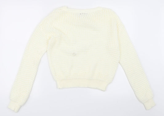 PRETTYLITTLETHING Womens Ivory Pullover Jumper Size M