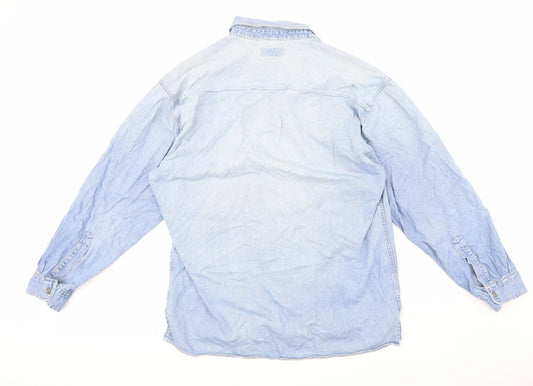 Smithy Mens Blue Button-Up Size L