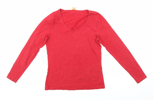 Womens UK Size 12 EAST Red Basic T-Shirt