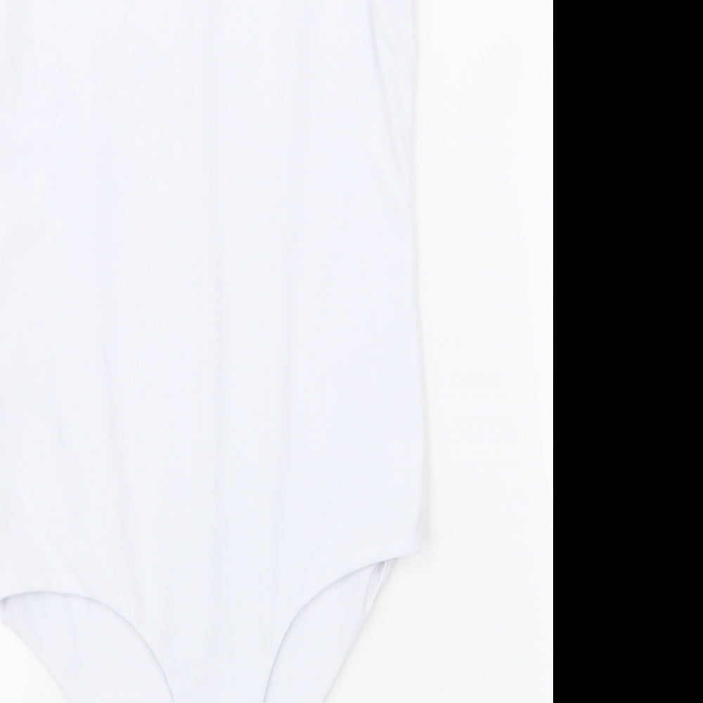 Womens UK Size 6 Boohoo White Basic Tank