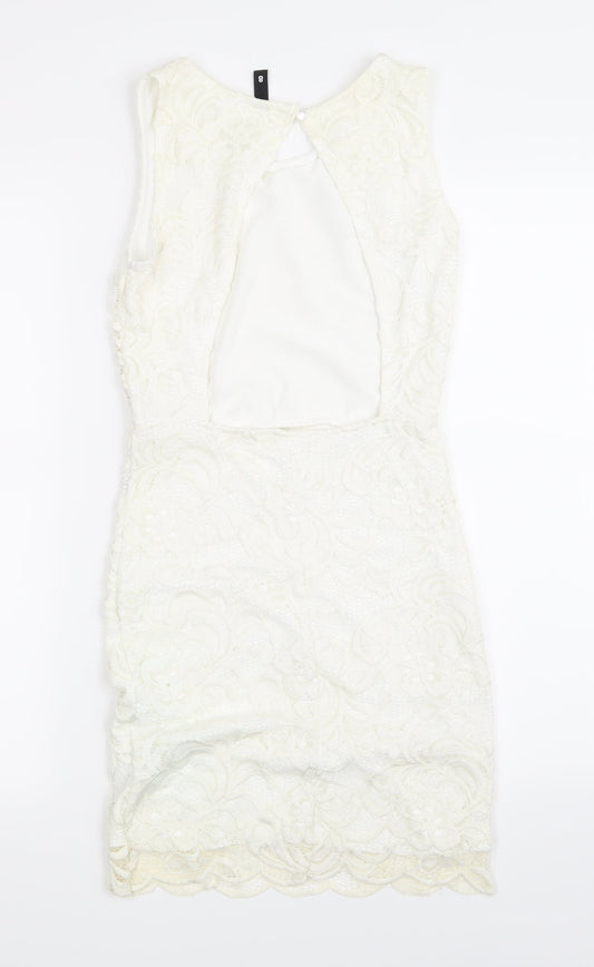 H&M Womens White Lace A-Line Size 8