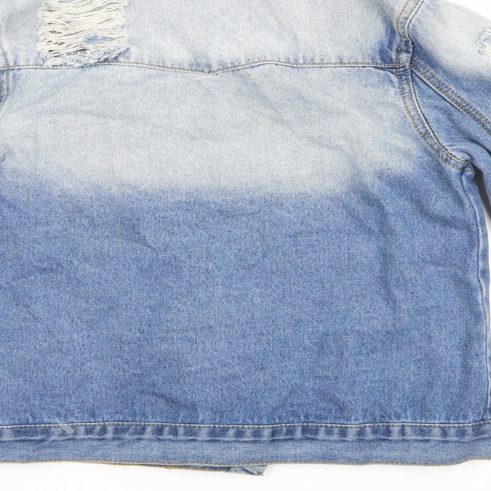 Boohoo Womens Blue Denim Jacket Size 6