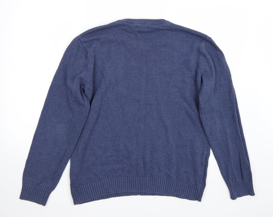 Easy Mens Blue Pullover Jumper Size L