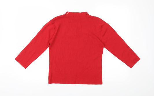Carolyn Taylor Womens Red Basic T-Shirt Size 12