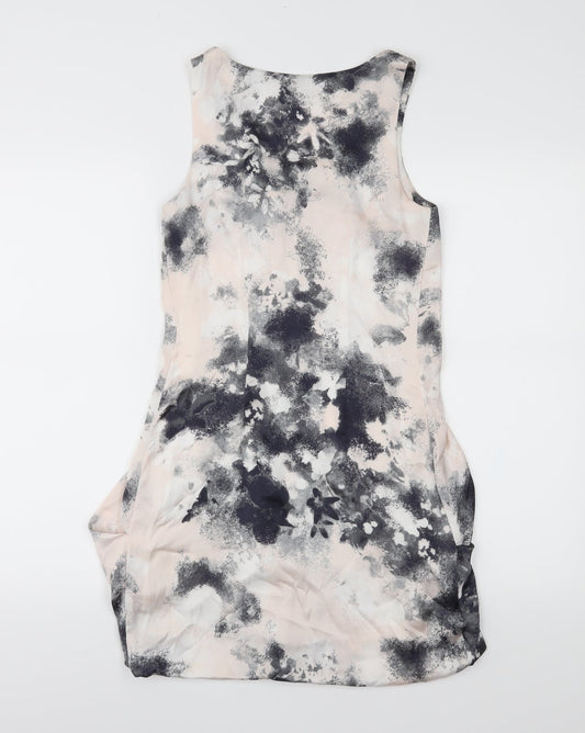 H&M Womens Pink Floral A-Line Size 4