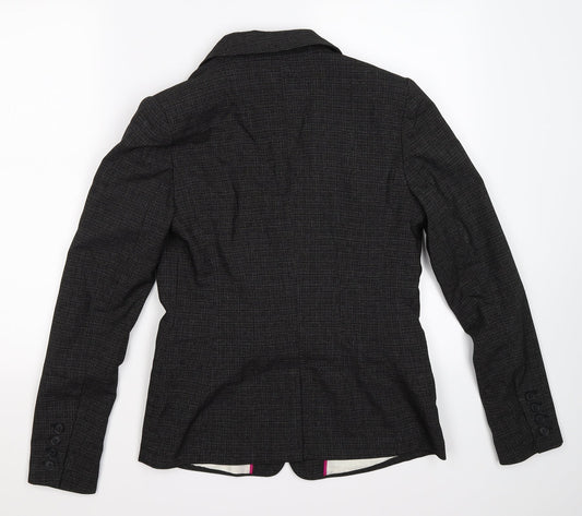 NEXT Womens Black Striped  Jacket Suit Jacket Size 10