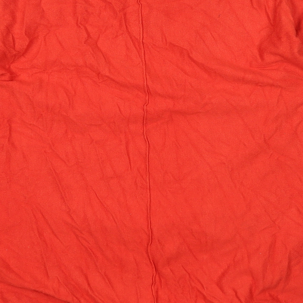 M&Co Womens Orange Basic T-Shirt Size 14