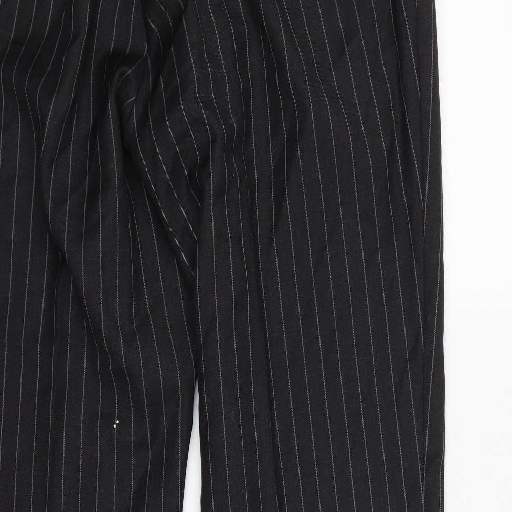 Brand and care label for Preworn men’s black dress pants trousers, size S, 31-inch leg