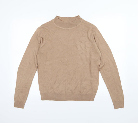 Additional front view of Brave Soul women’s brown knit jumper, size UK 12