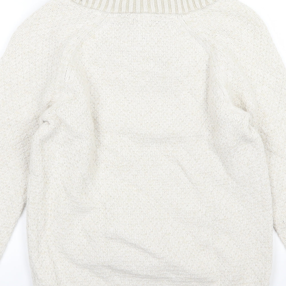 H&M Mens Beige Knit Pullover Jumper Size S