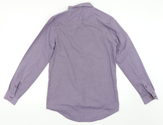 Topman Mens Blue Check Button-Up Size S