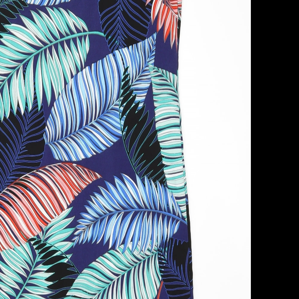 M&Co Womens Blue Floral Shift Size 10