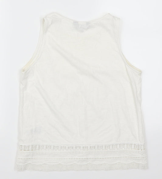 Womens UK Size 8 New Look White Basic Tank