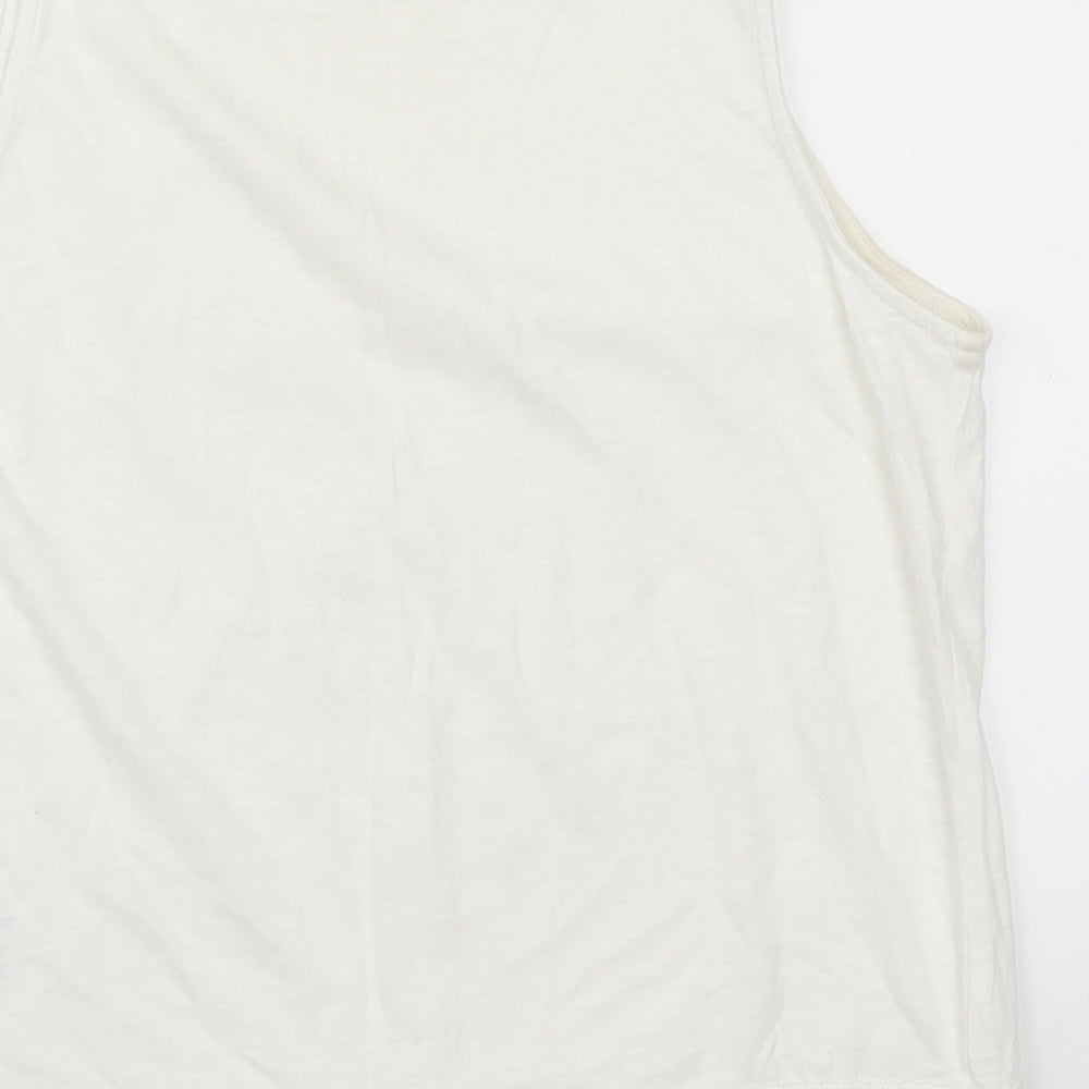 Womens UK Size 8 New Look White Basic Tank