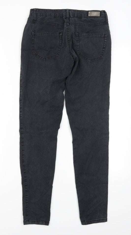 Back view of Mango women’s grey denim straight jeans, size UK 6, 29-inch leg