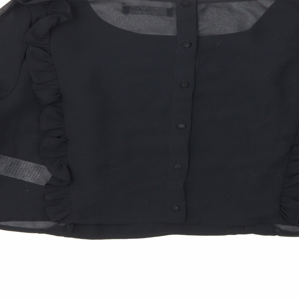 Womens UK Size 8 VILA Black Basic Blouse