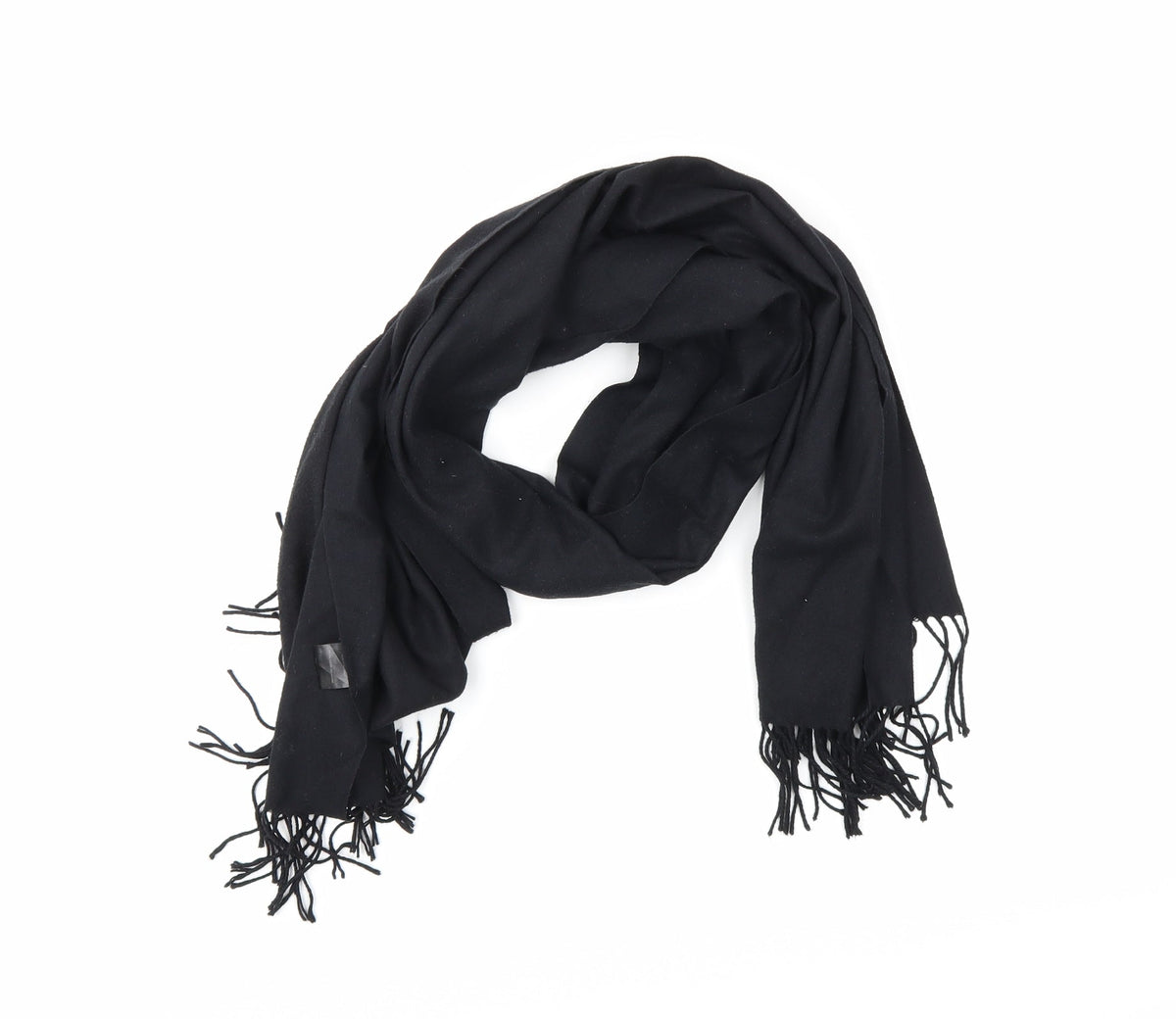 Front view of Preworn women’s black scarf