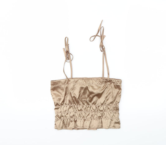 Nasty Gal Womens Gold Basic Tank Size 6