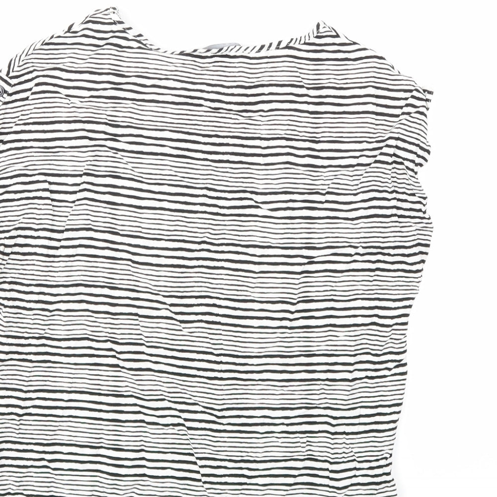 Primark Womens White Striped Basic Blouse Size 6